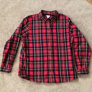 L.L. Bean Plaid Flannel Button Down Shirt